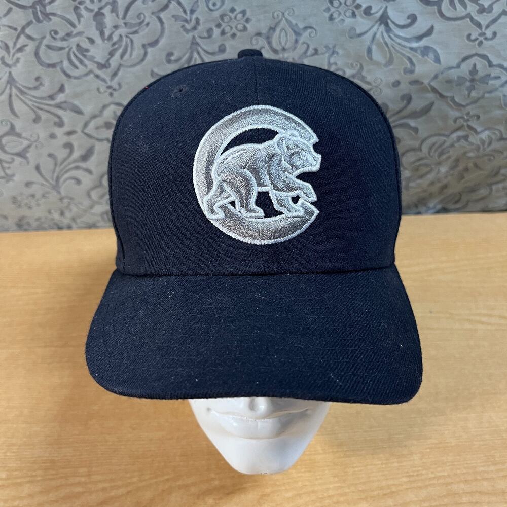 Chicago Cubs UV New Era Fitted Hat 7 MLB Black Dark Navy Blue Silver 59Fifty Cap